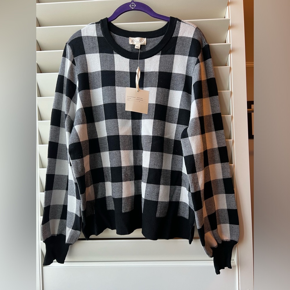 Marbled - Sweater - NWT - XL - Black/White - Long Sleeve